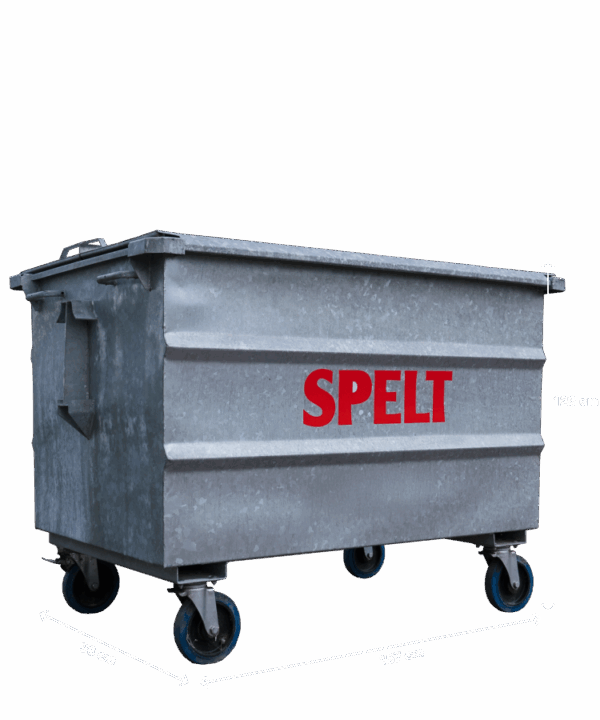 Papier-Karton - 1000 Liter Rolcontainer Staal